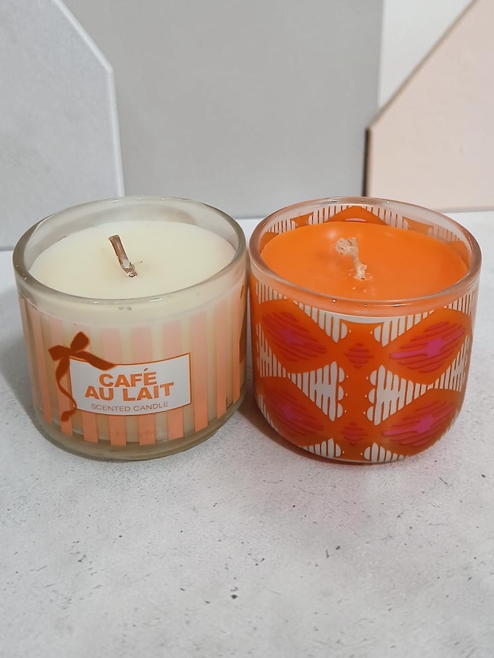 Café Au Lait Scented Candle - Cream & Orange - Unbranded Home Accent